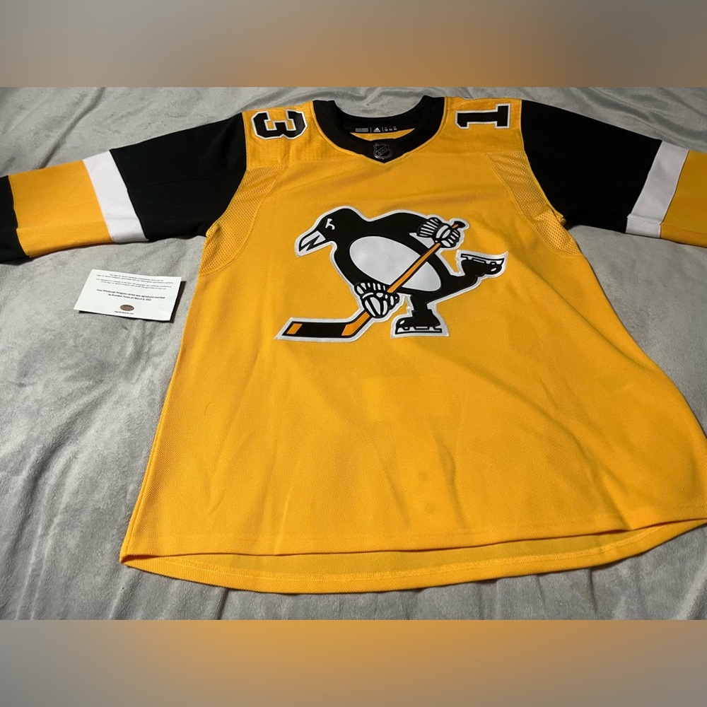 Brandon tanev signed pittsburgh penguins third jersey size 52 with cert of auth